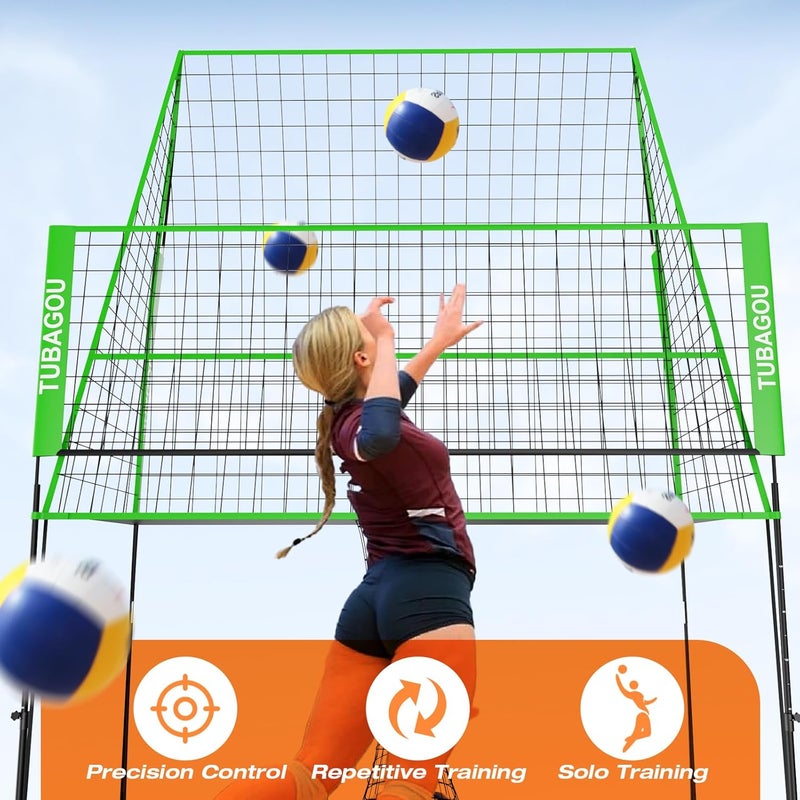 TUBAGOU 2025 Upgraded Volleyball Training Equipment Net Volleyball Spike Trainer for Indoor and Outdoor Volleyball Practice Net Station, Perfect for Team or Solo Training, Home Volleyball Net - Image 5